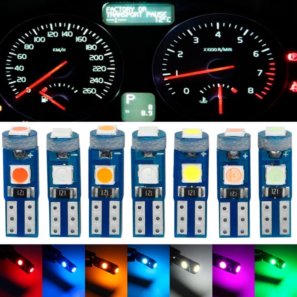 10 ชิ้นรถ LED T5 3030 Dashboard Light T5 สําหรับรถยนต์ W3W