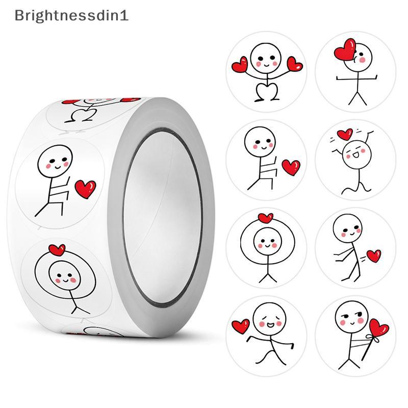 [Brightnessdin] 500 ชิ้นวันวาเลนไทน์ Stiers Love Labels สําหรับงานแต่งงานวันหยุดของขวัญตกแต่งซองปิดผ