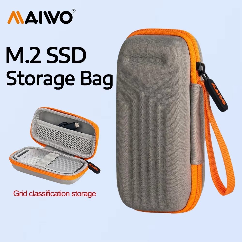 MAIWO M.2 SSD กระเป๋าป้องกันสําหรับ M.2/2.5 SSD/HDD สําหรับฮาร์ดไดรฟ์ภายนอก/หูฟัง/สายข้อมูล HDD กระเ