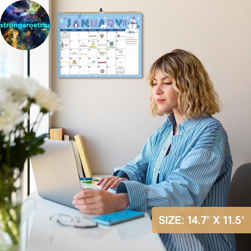 Strongaroetrtu 18 ปฏิทินติดผนังรายเดือน 2025 ถึงมิถุนายน 2026 ปฏิทินแขวนขนาดใหญ่ตามฤดูกาล Wall Plann