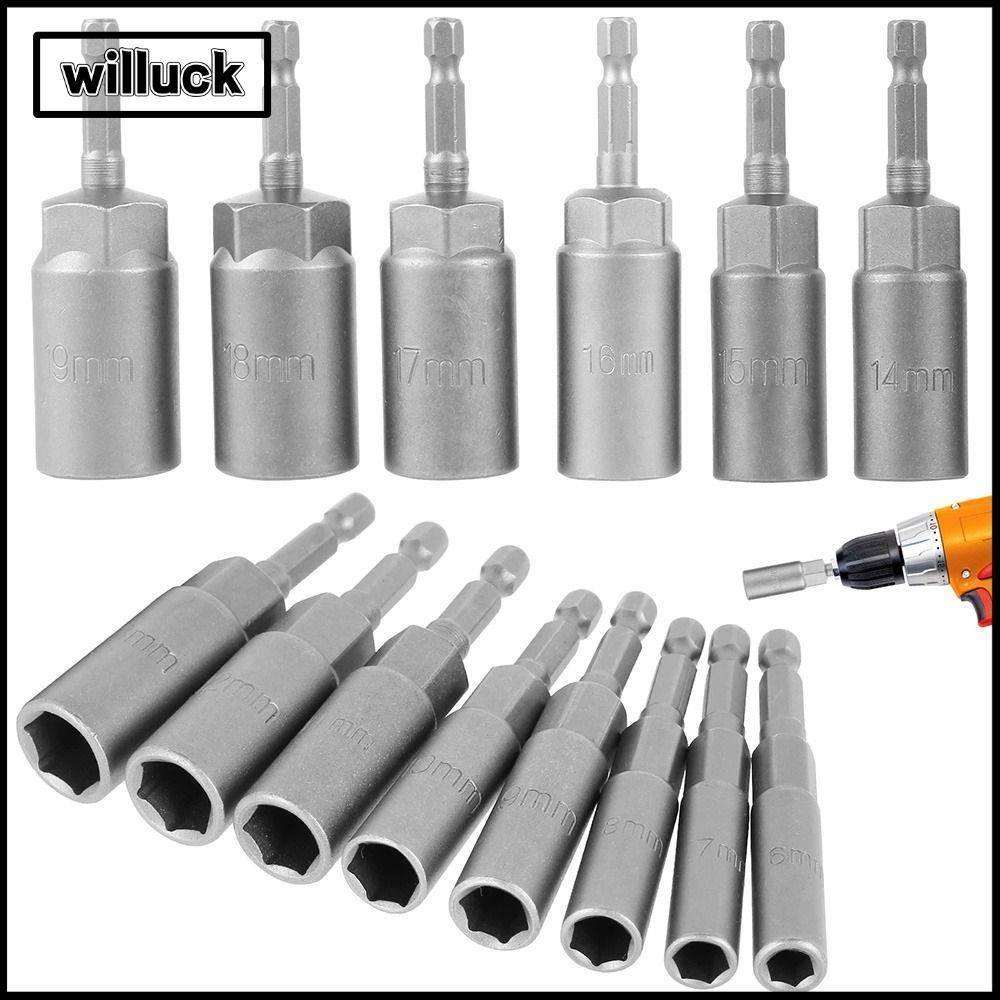 WILLUCK 1 ชิ้น Key เจาะอะแดปเตอร์, 5.5-19 มม.แม่เหล็ก Nut ไขควง Hex ซ็อกเก็ต, ความยาว 80 มม. 1/4 "Hex Drive ซ็อกเก็ตผลกระทบไฟฟ้า