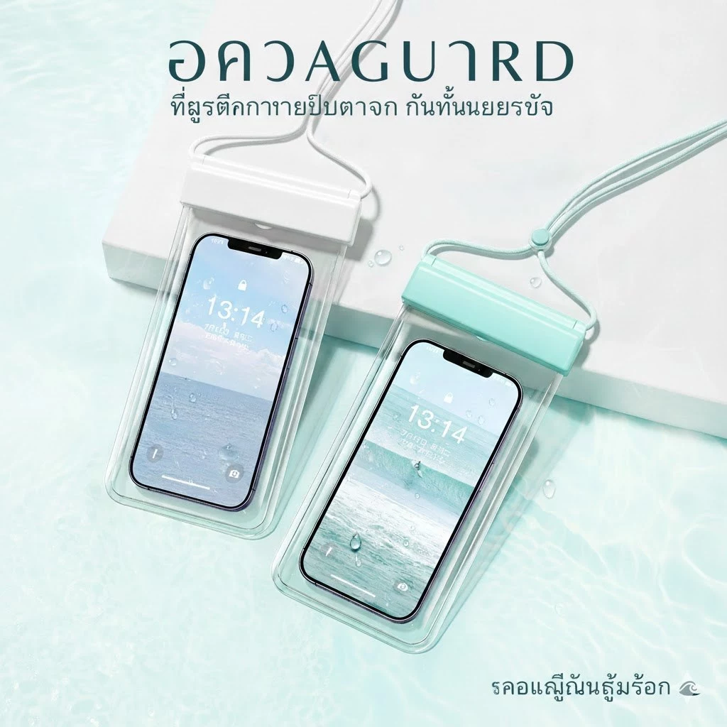 🇹🇭จัดส่งจากไทย ซองใส่โทรศัพท์กันน้ำ 7.2 นิ้ว กันน้ำลึก ล็อคนิรภัย เล่นจอได้