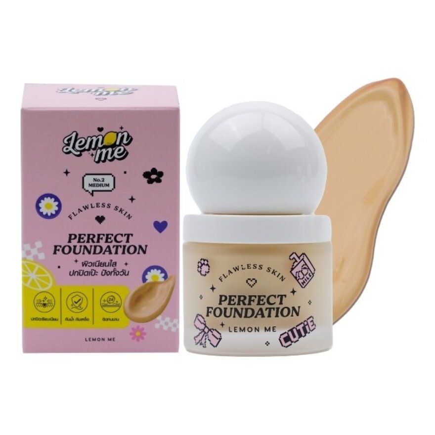 Lemon Me Lemon Me Fallless Skin Perfect Foundation 35g. 02 สื่อ