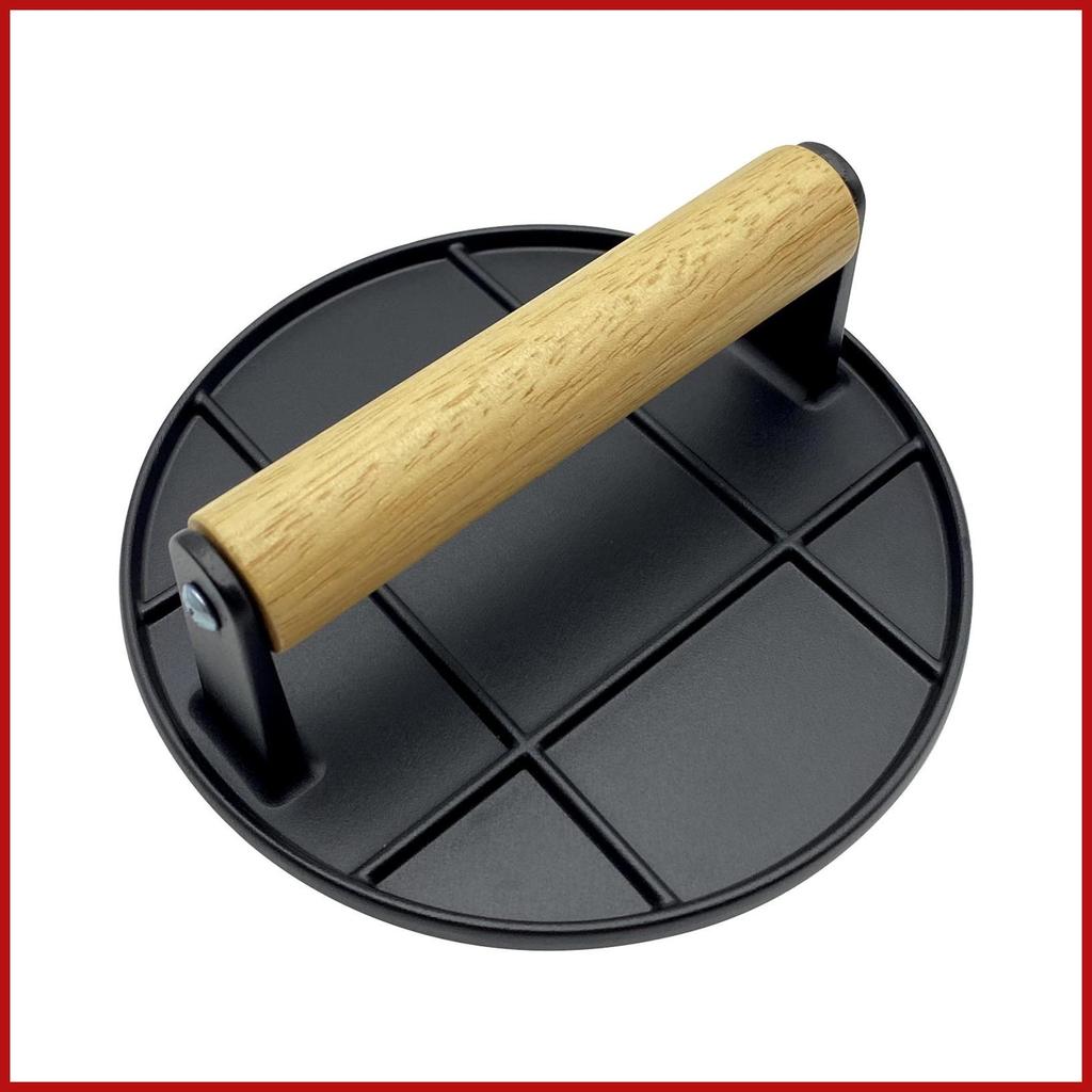 Griddle Burger Press 6.3 นิ้วเนื้อกดสําหรับ Griddle บาร์บีคิว Smash กดด้ามไม้สําหรับ Home Griddle po