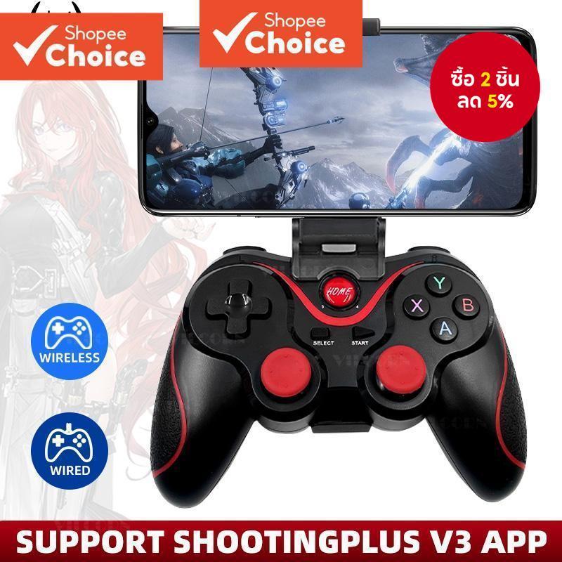 X3 เกมแพดไร้สายพร้อมอะแดปเตอร์ OTG จอยสติ๊กตามหลักสรีรศาสตร์สําหรับ Android/สมาร์ทโฟน/PC/TV Gaming