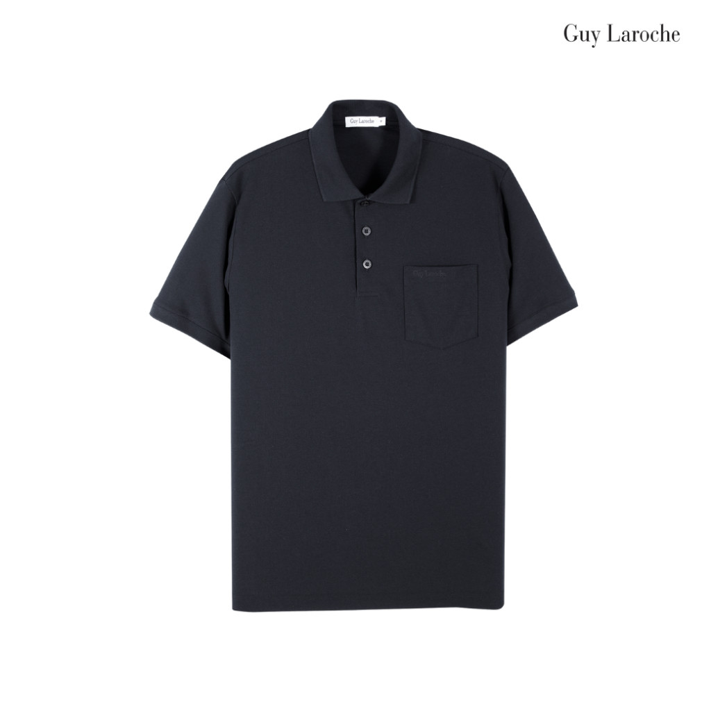 Guy Laroche เสื้อโปโลแขนสั้นสีดำ คอปก สัมผัสนุ่ม ลื่น ใส่สบาย ทรง Extra FIT รุ่น BKL6315W5