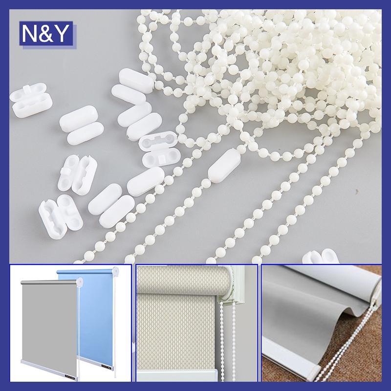 N&Y ชุด 10 เมตร (10.94 หลา) พร้อมขั้วต่อ 10 ชิ้นสําหรับ Roller Blind ลูกปัดโซ่สายโรมัน Venetian Hoeb