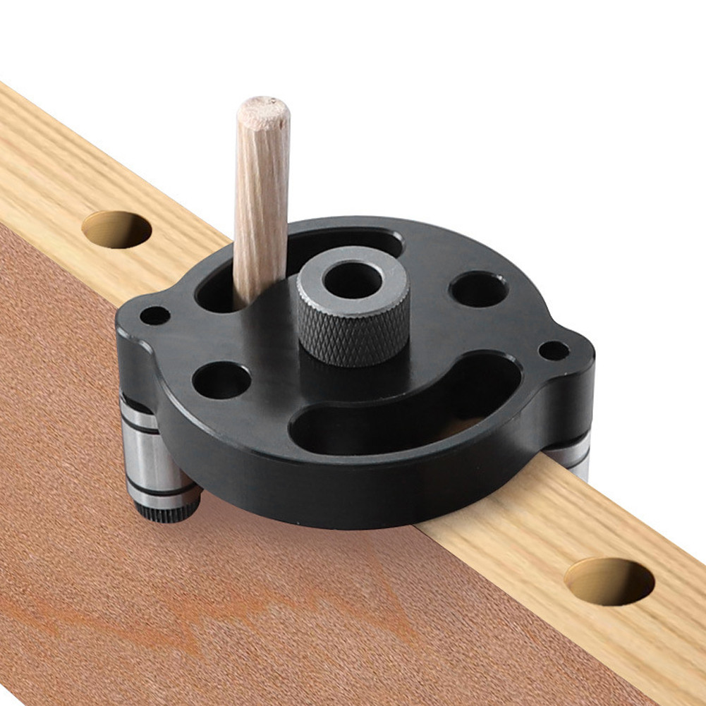 Xguli อลูมิเนียมอัลลอยด์ Dowel Jig Kit - งานไม้ตรง Hole Puncher Locator Fix The Punching Center เจาะ