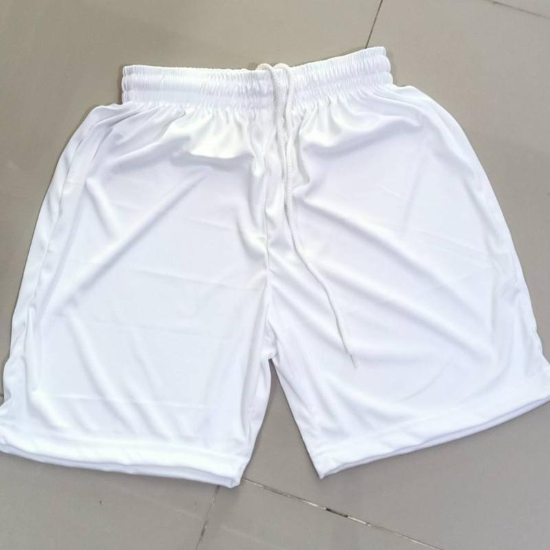 กางเกงกีฬาขาสั้น ผ้าไมโคร สีขาว