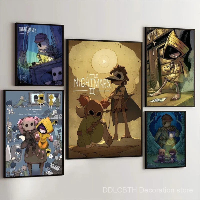 เกม L-Little Nightmares โปสเตอร์ภาพยนตร์โปสเตอร์ Retro กระดาษคราฟท์ DIY Room Bar Cafe Aesthetic Art 