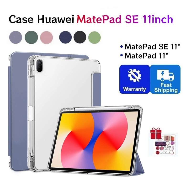 สําหรับ HUAWEI MatePad SE 11 นิ้วพร้อมช่องเสียบปากกาเคสแม่เหล็กสําหรับ Huawei MatePad SE ฝาครอบโปร่ง