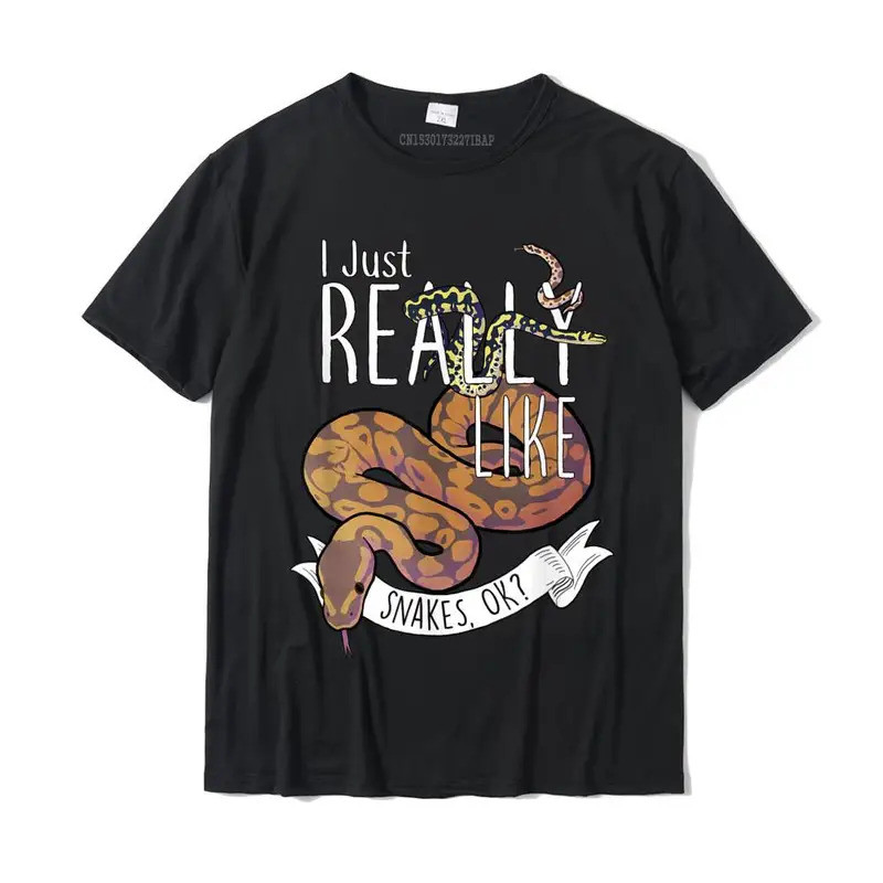 เสื้อยืดลายงูตลก งูบอลไพธอน งูฮอกโนส ลายพรมป่า เสื้อยืดแฟชั่นราคาถูก ผ้าฝ้าย ท็อปส์ผู้ชาย เสื้อยืดเท่ๆ