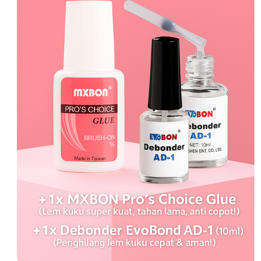 NAIL GLUE BUNDLING AND NAIL GLUE REMOVER / FAKE NAIL GLUE PACKAGE กาวติดเล็บเปิด-ปิด + น้ํายาล้าง