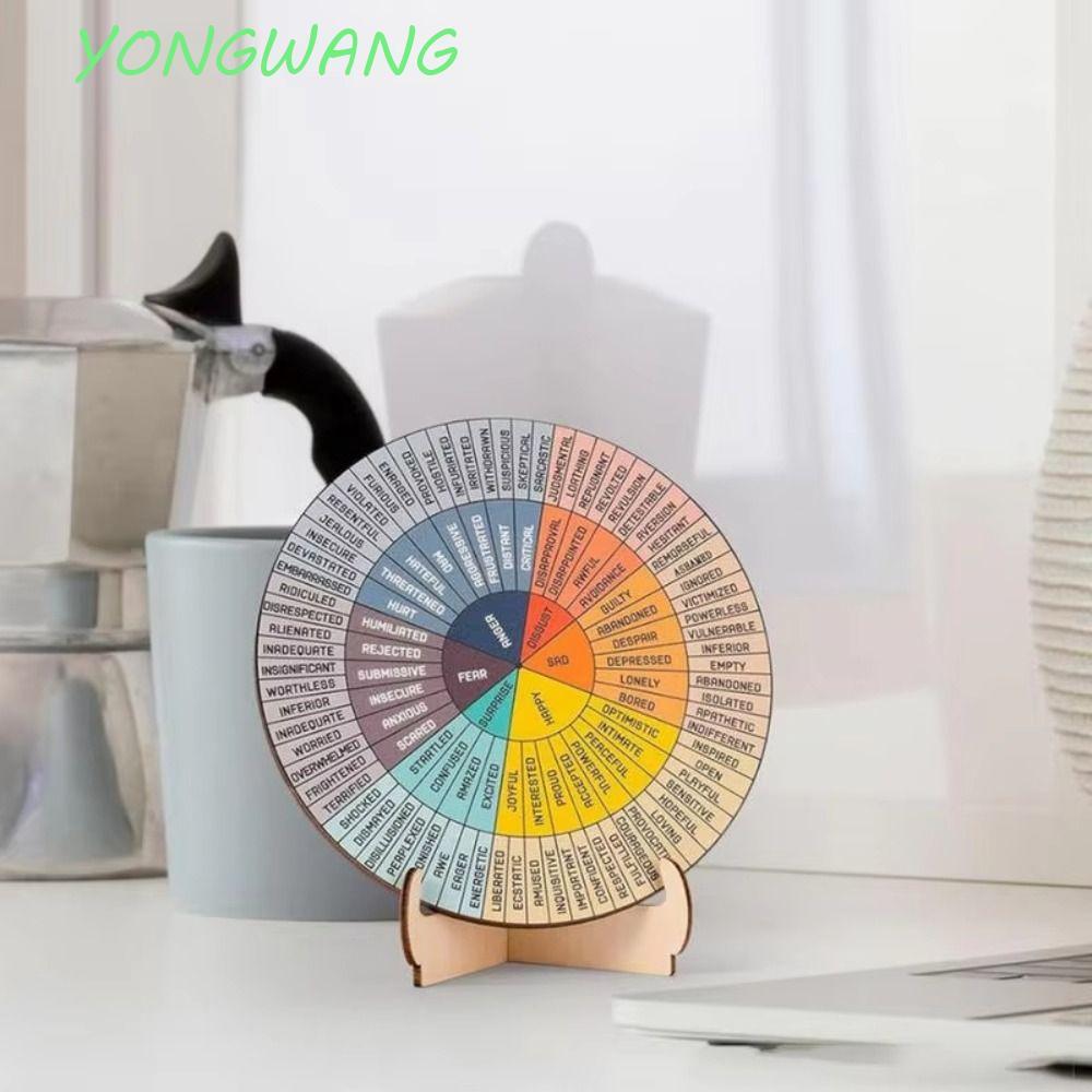 YONGWANG ความรู้สึกล้อ,สองด้านสุขภาพจิตตกแต่งโต๊ะ,คุณภาพสูง Office Emotions Chart พร้อมขาตั้ง Therap
