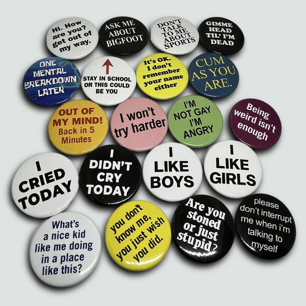 Dhuta Pin Button Punk Rock Aesthetic Y2K Glossy Waterproof