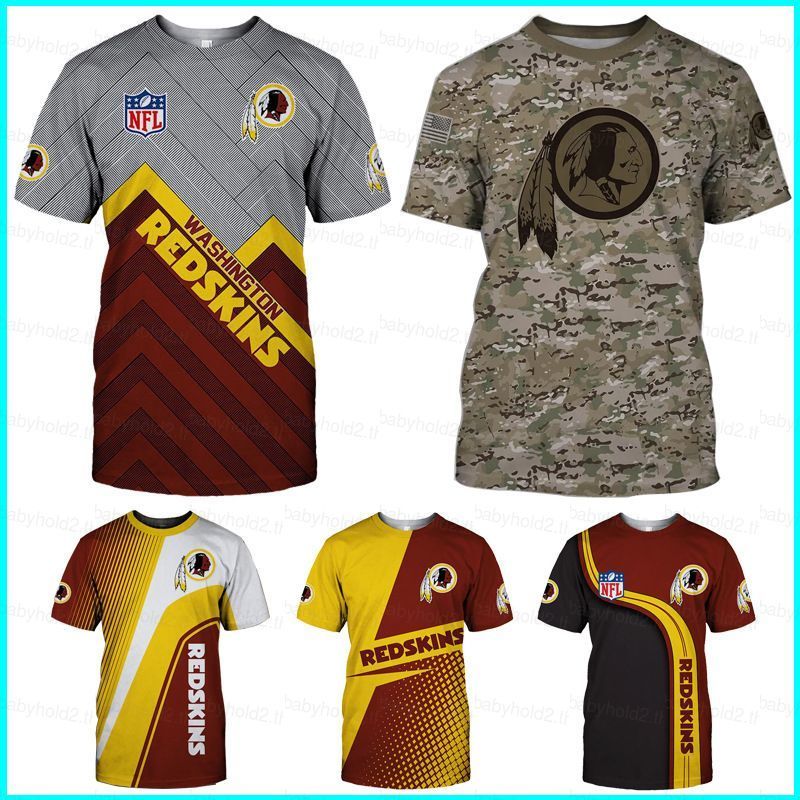 คอสเพลย์ NFL Washington ด้วยเสื้อทีมแขนสั้นแบบ 3D พิมพ์ สำหรับชุดลําลองฮาโลวีน