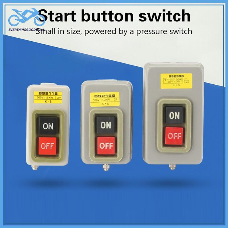 EVER Start ปุ่มสวิทช์ AC380V สามเฟส BS211B BS216B BS230B มอเตอร์ควบคุม Start Stop Switch TH