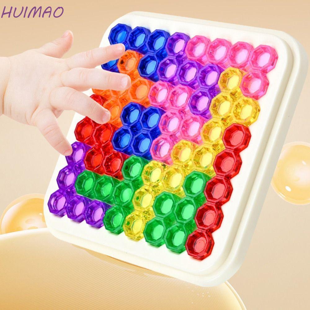 HUIMAO บล็อกเกมกระดาน Sudoku, พลาสติกเรขาคณิตสไลด์เกมกระดานปริศนา, 40 ท้าทายแบบพกพา IQ ที่มีสีสันปริ
