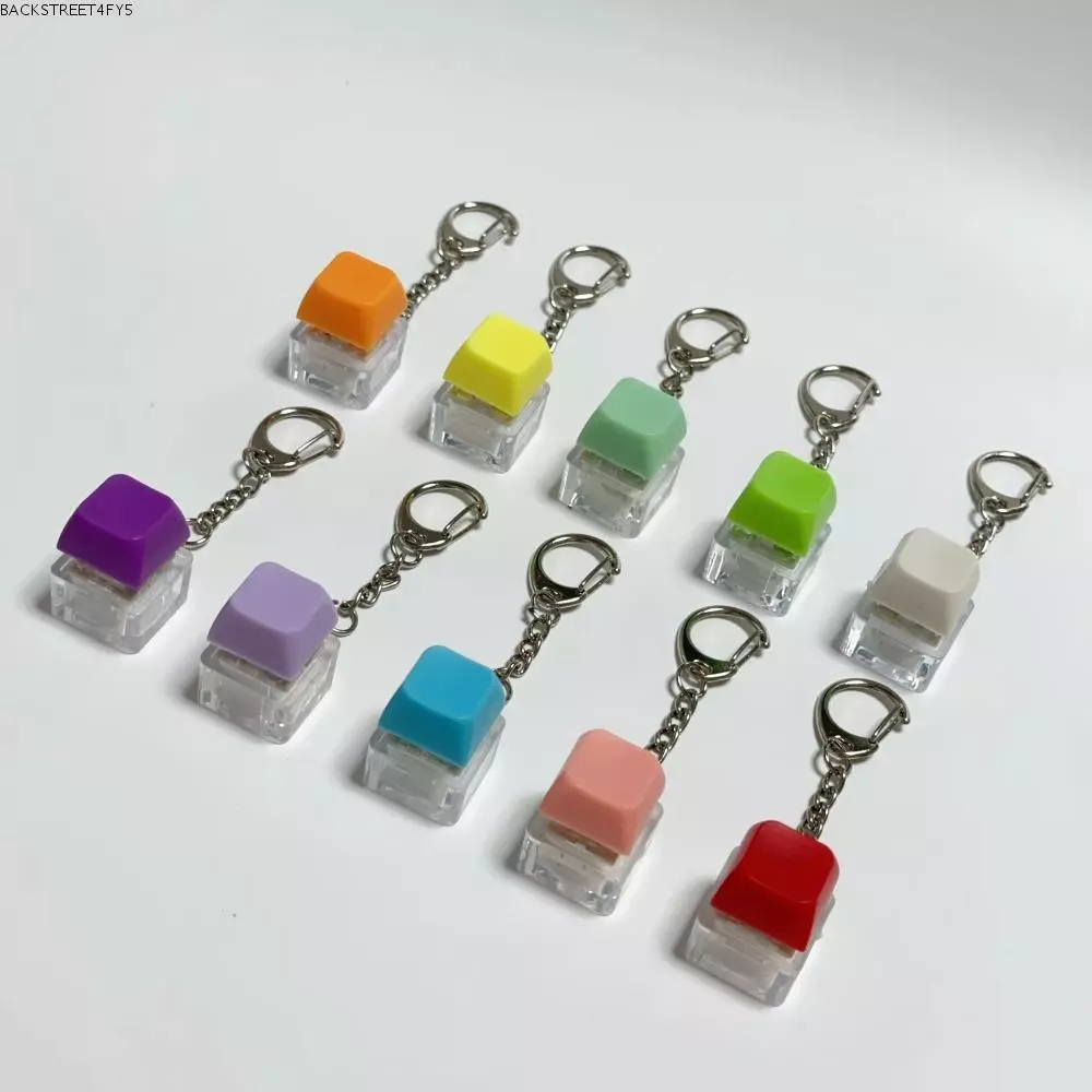 BACKSTAGEEET4FC3 นิ้วคีย์บอร์ด Caps, ปุ่มปุ่ม Keycap Fidget พวงกุญแจ, คีย์บอร์ด DIY พร้อม Light Pass The Time Pinch ของเล่น
