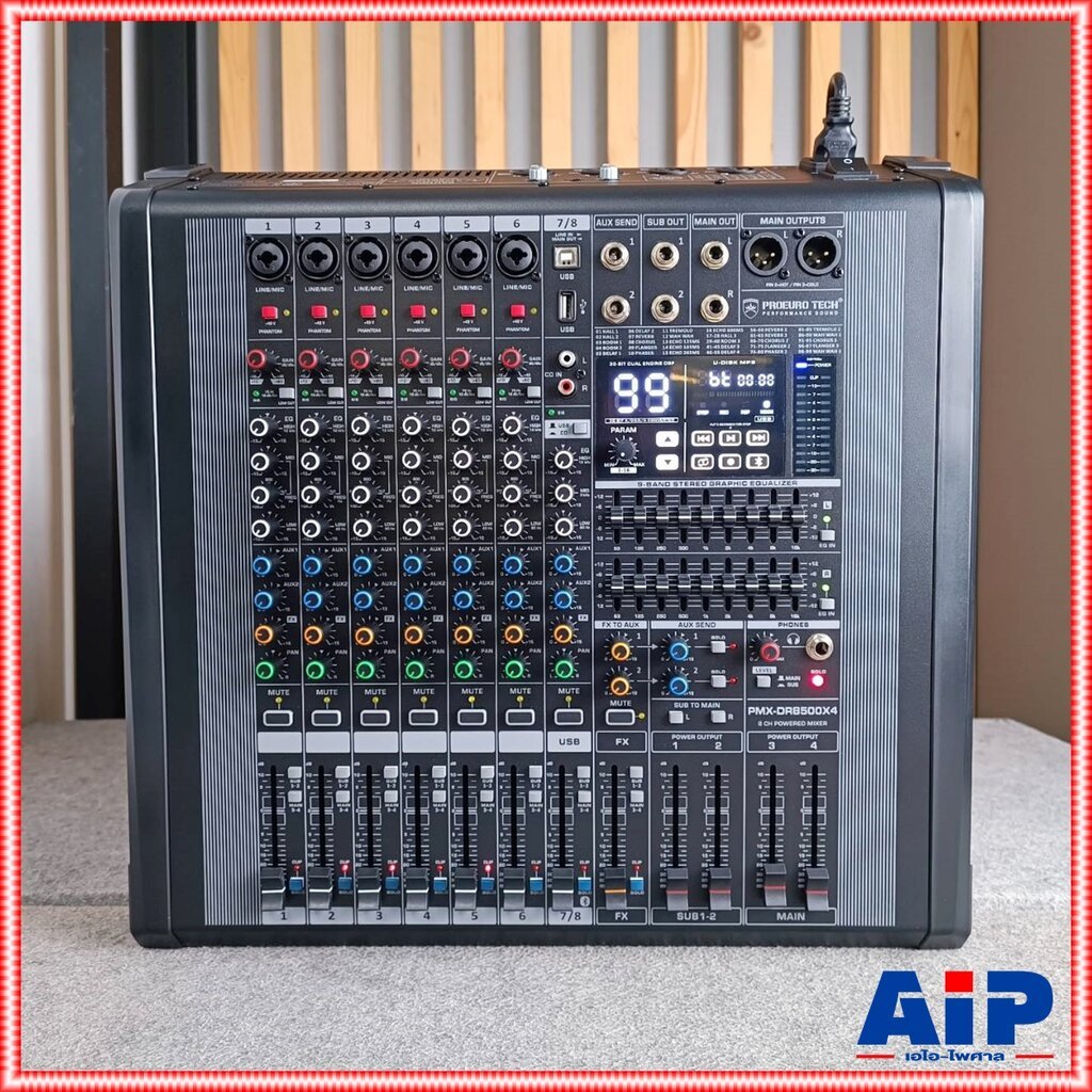 PROEUROTECH PMX-DR8500x4 POWERMIXER 4x500W บลูธูท พาเวอร์มิกเซอร์ โปรยูโร เทค รุ่น PMX DR8500x4 PMXDR8500x4 เอไอ-ไพศาล