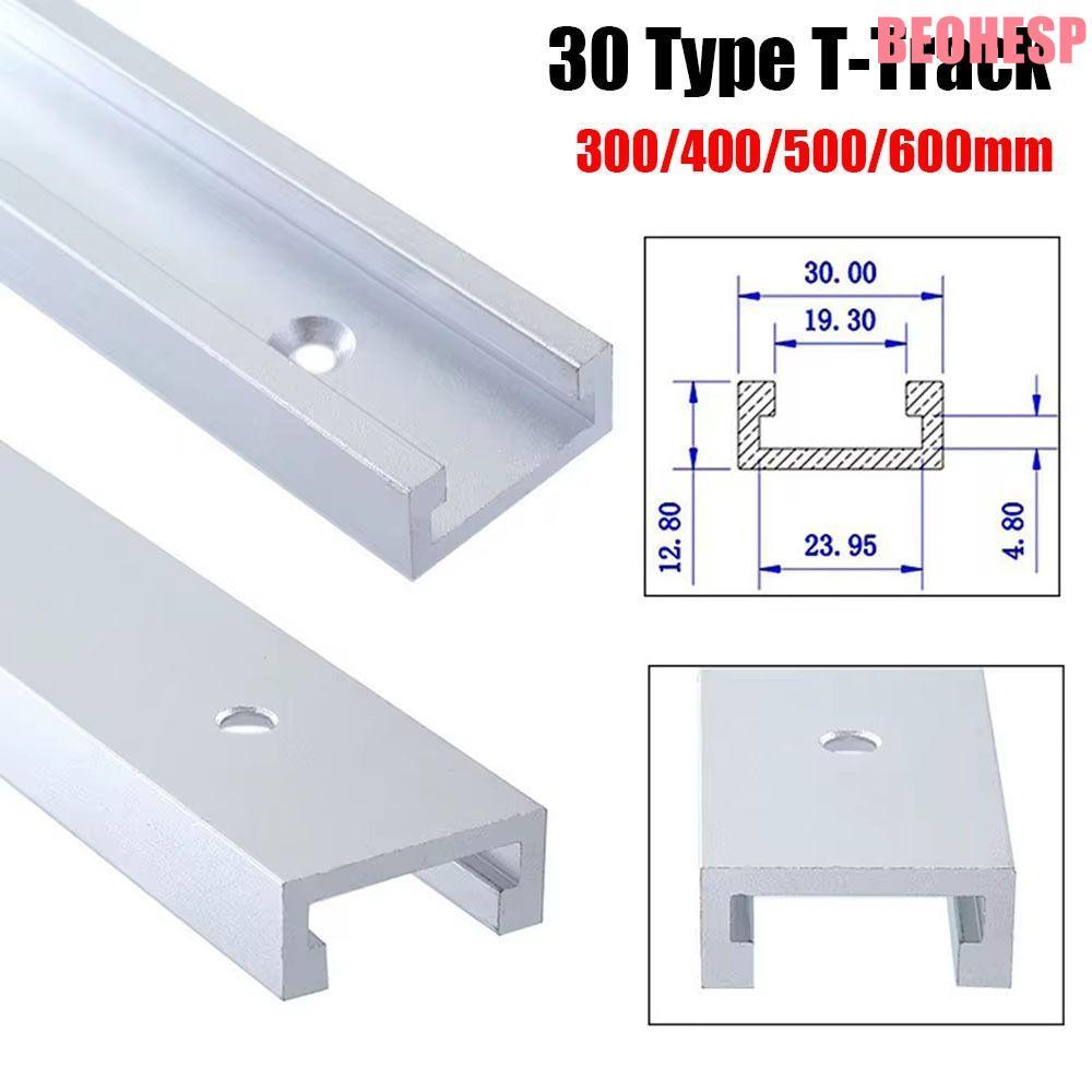 BEOEHESP 1 ชิ้น T-Slot Track, 300-600 มม.รางท่องเที่ยวสไลด์ T-Track, 30 ประเภทอลูมิเนียม T Slider ติ