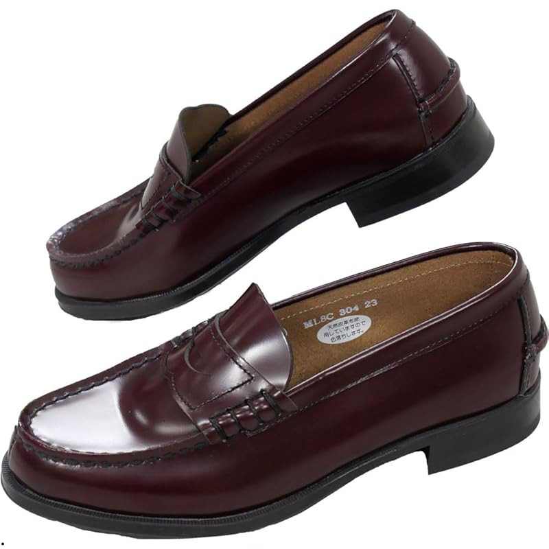 [Haruta] 304 Loafers Student Shoes Cowhide Coin Loafers Penny Loafers 2E Women's Low Top (S1178) 22.