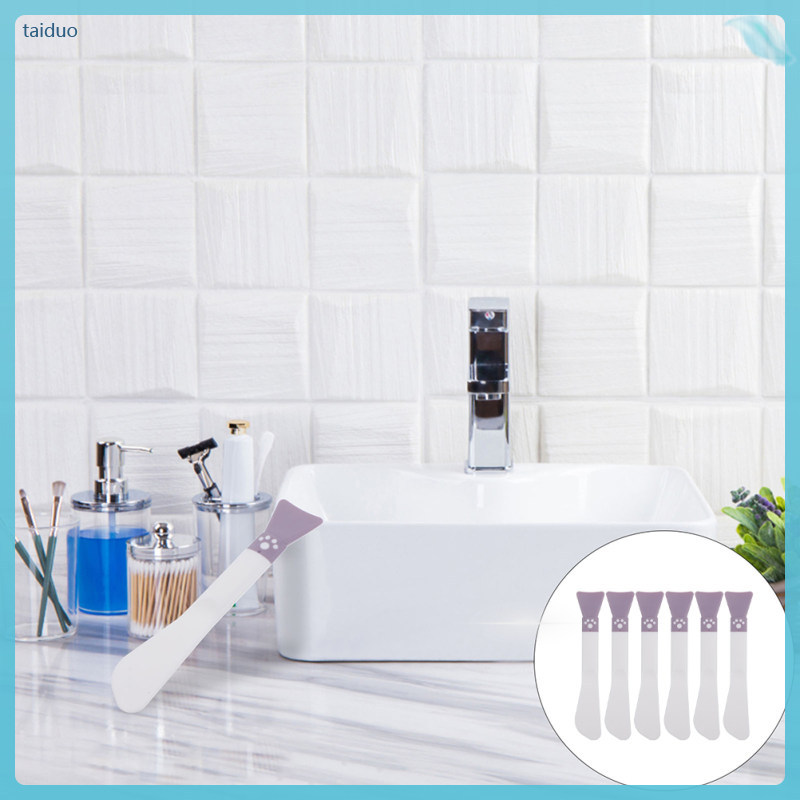 6 ชิ้นหน้ากาก Face Masks ผลิตภัณฑ์ Eesthetician Facial Cream ไม้พาย Applicator เครื่องมือ 13.50X2.50