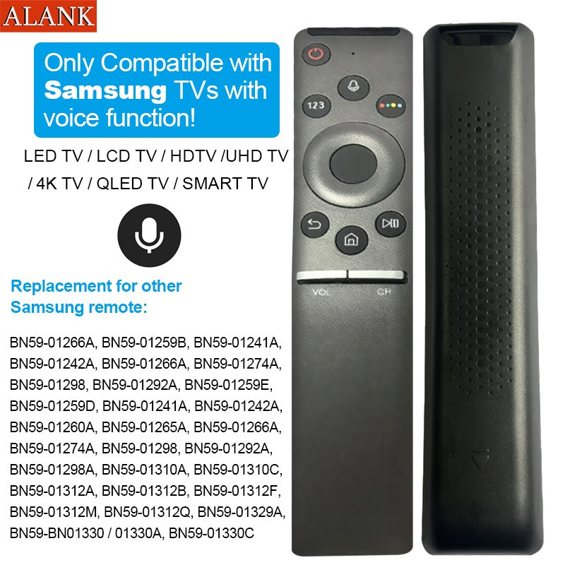 ALANK Remote รีโมททีวี SAMSUNG คำสั่งเสียง สำหรับทีวี LED/QLED/Smart ทีวี รุ่น BN59-01330C (QN49Q70RAFXZA)