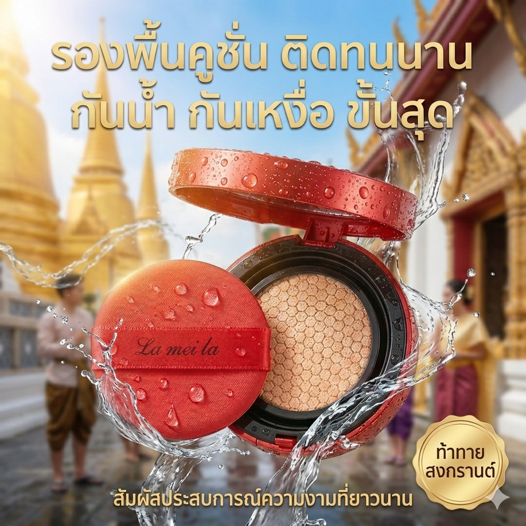 🚚การจัดส่งที่รวดเร็ว BB Lameila บีบีครีมคุชชั่น ให้ความชุ่มชื้น เรียบเนียน เพื่อผิวสวยอย่างเป็นธรรมชาติ 15 กรัม