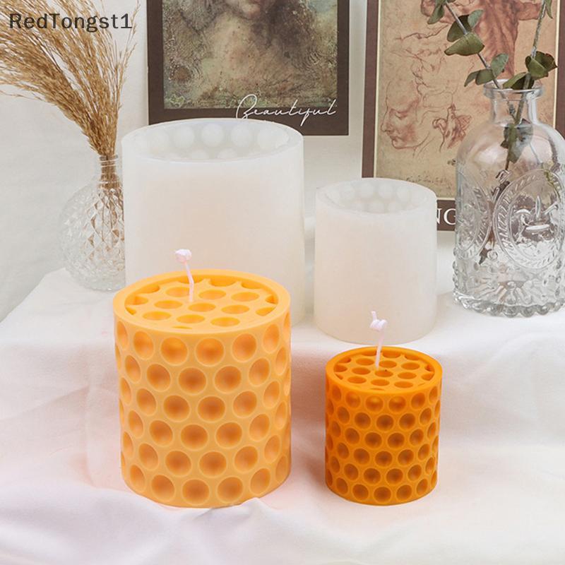 [rtg] 3D บรรเทา Bee เทียนทรงกระบอกแม่พิมพ์ซิลิโคน DIY Hoeb คอลัมน์อโรมาเทียนพลาสเตอร์ทําเครื่องมือ H