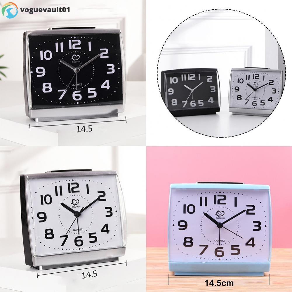 No Tick Sound Bedside Alarm Clock Silent Battery Operated Quartz Clock