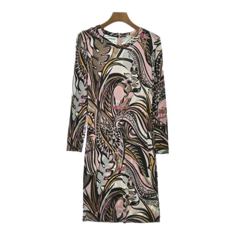 Emilio Pucci Dress pink beige Women black overall pattern Direct from Japan Secondhand