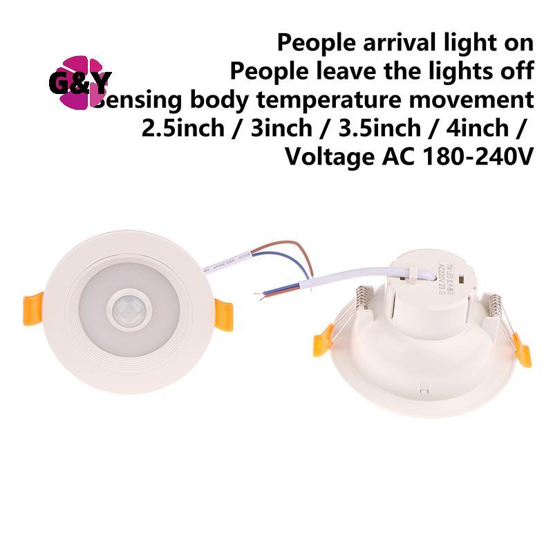 G&Y 9W บันไดฝังแสงดาวน์ไลท์ Human Body Motion Sensor โคมไฟเพดาน 3W 5W 7W สมาร์ท LED Spot โคมไฟในตัว