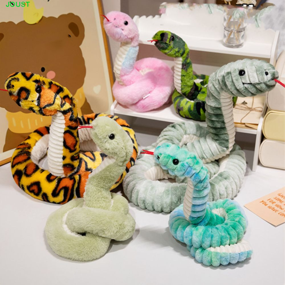 JOUST งูของเล่นตุ๊กตาติดลิ้นสีสัน Boa หมอนนอน Fluffy Coiled Soft Boa งูตุ๊กตาของเล่นของเล่นเด็ก