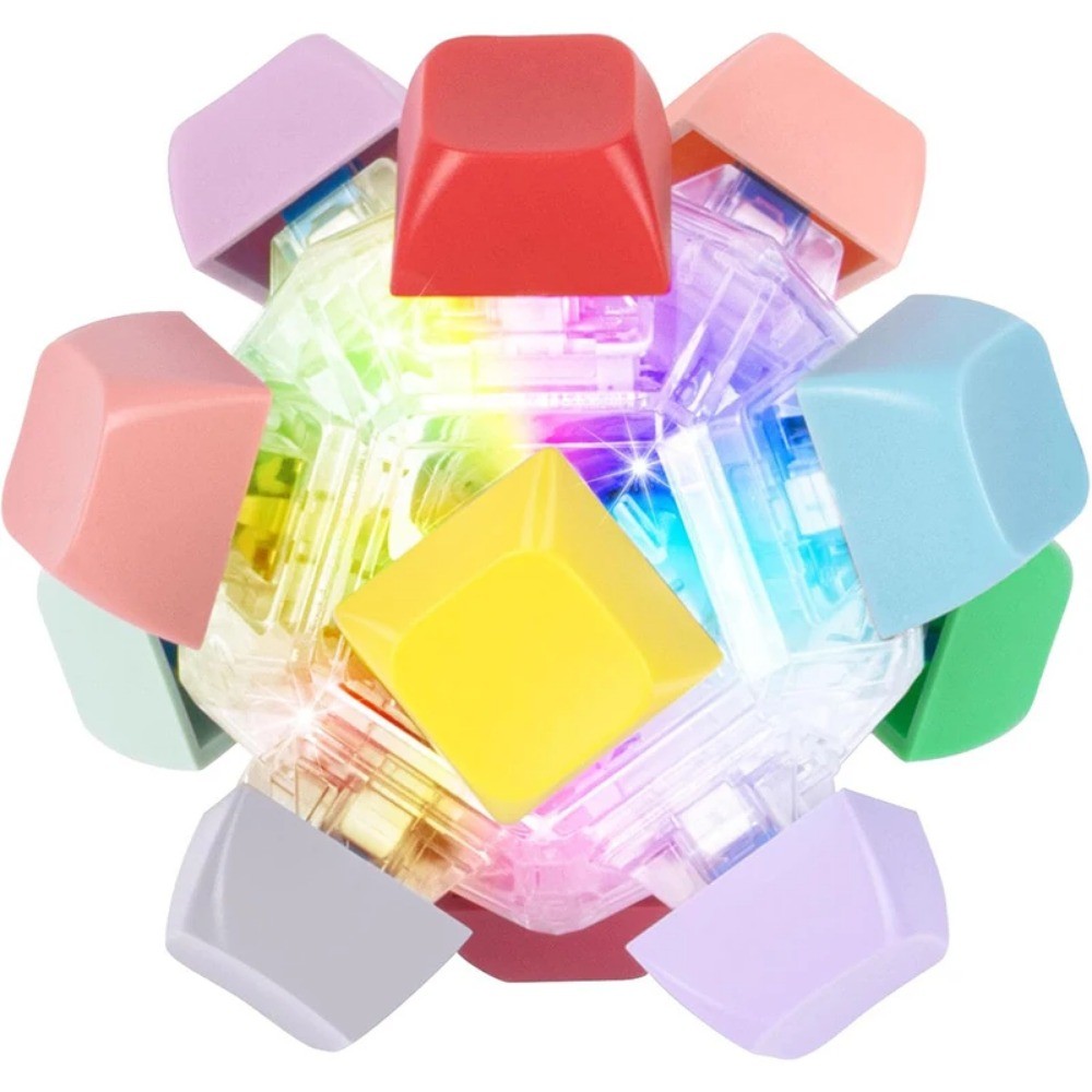 คีย์บอร์ด Fidget ของเล่นลูกบอลรูป 12 คีย์เกม Sensory พร้อมไฟ LED ปุ่มกดแบบพกพาคีย์บอร์ด Finger Clicker Sensory ของเล่น