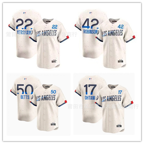 จัดส่งในวันเดียวกัน Los Angeles Dodgers Dodgers ชาย 42/Robinson 22/Kershaw ชุดเบสบอล Jersey