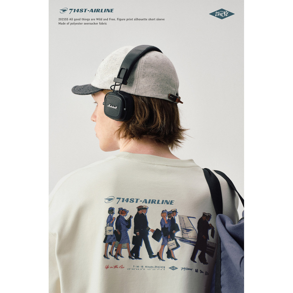 714street เสื้อยืดแขนสั้นพิมพ์ลายฟิกเกอร์ย้อนยุคสําหรับผู้ชายเสื้อยืดครึ่งแขนใหม่