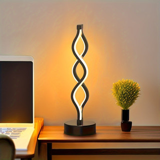 【In Stock】LED Bedside Table Lamp, Ambient Night Light Modern Wave Design, Minimalist Luxury Bedroom Living Room Decor, Soft Warm Mood Desk Lamp YXIQ NX5Y