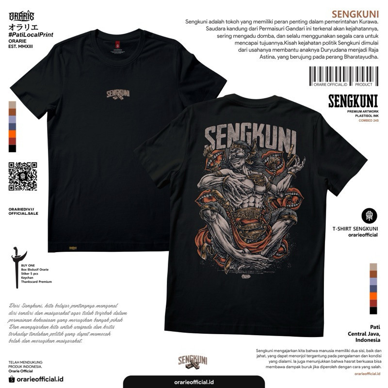 แฟชั่นFashion Kaos Orarie T Shirt Sengkuni Hitam Kaos Katun Combed 30S fashion COD