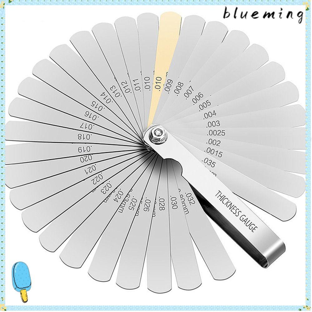 เครื่องมือวัดช่องว่าง บลูMING เมตริกและอิมพีเรียล Dual Marked 32 ใบมีด Feeler Gauge, 0.04 ~ 0.88 mm 