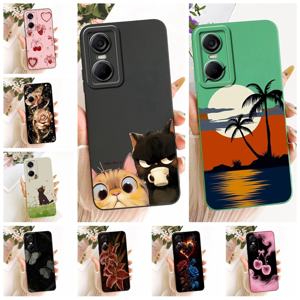 ปลอก Tecno Pop 6 Pro Cover แฟชั่นการ์ตูนน่ารักตลกทาสีซิลิโคนเคสโทรศัพท์ Tecno BE8