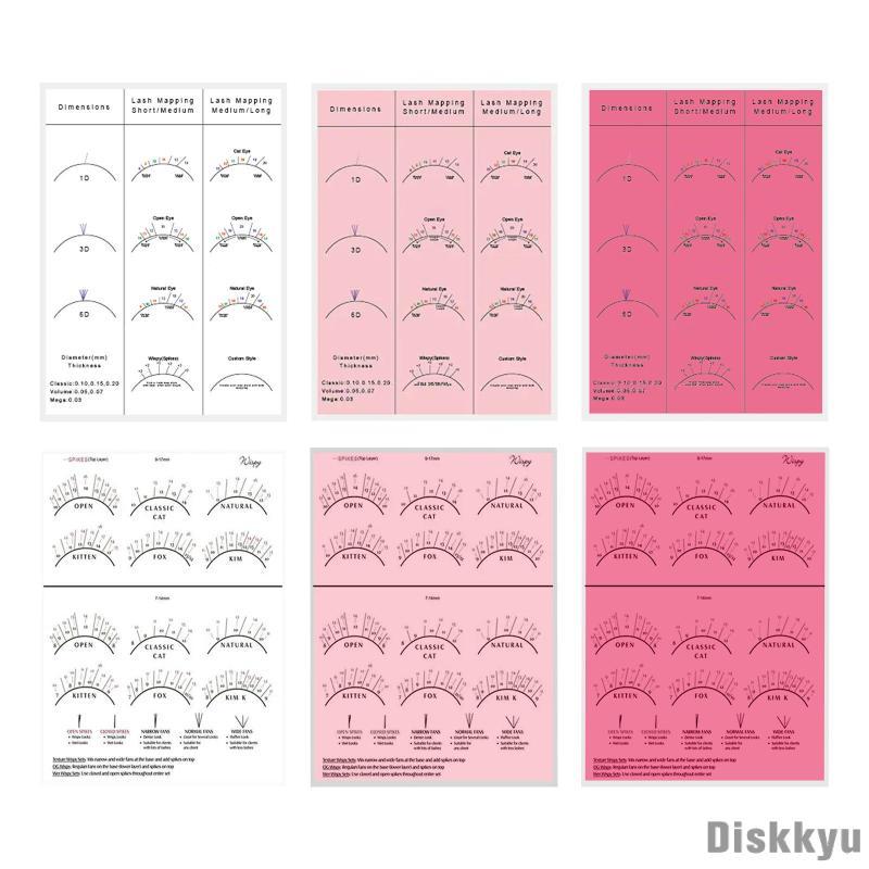 [Diskkyu] แผนภูมิฝึกออกกําลังกาย Lashes, การฝึกเริ่มต้นแผ่นเส้นผ่านศูนย์กลางระดับมืออาชีพ Paper Lash