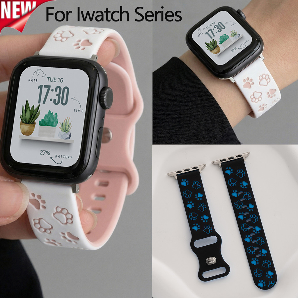 ซิลิโคนสายกีฬาแมวน่ารัก Paw Band สําหรับ Apple Watch Ultra 49 มม.38 40 44 45 46 Iwatch S11 10 9 8 7 SE3