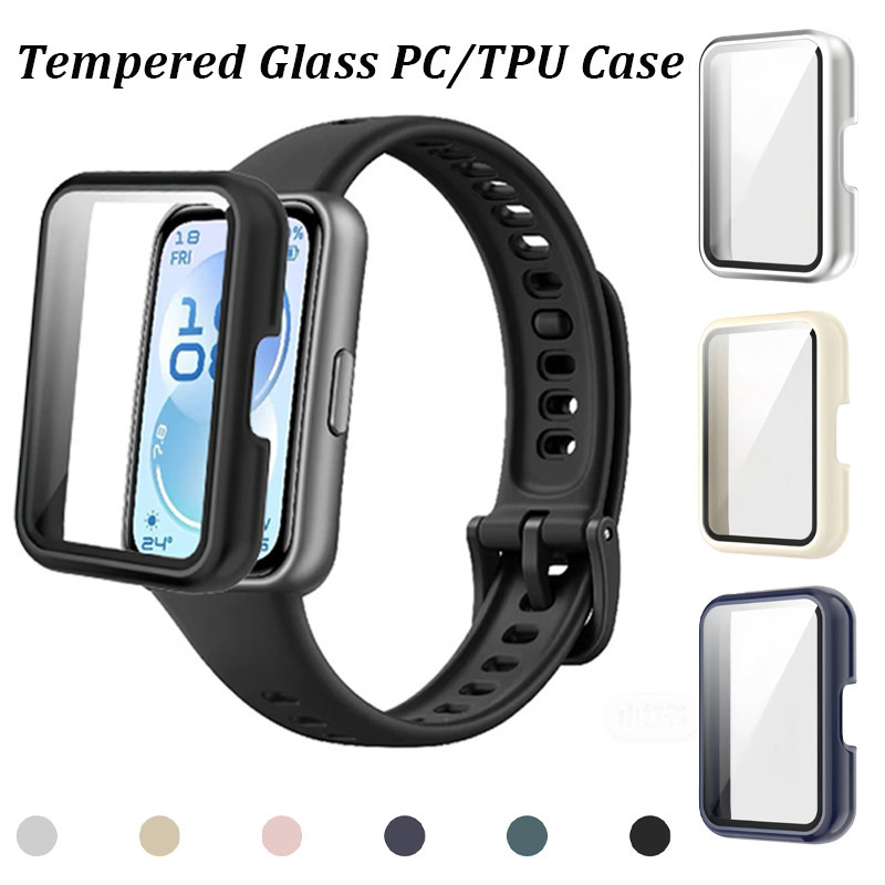 เคส Anti Gores PC / TPU พร้อมฟิล์มสําหรับสมาร์ทวอทช์ Huawei Band 11/11 Pro / Huawei Band 10 9 8 กระจกนิรภัยป้องกันหน้าจอฝาครอบกันชนสําหรับ Huawei Band 11