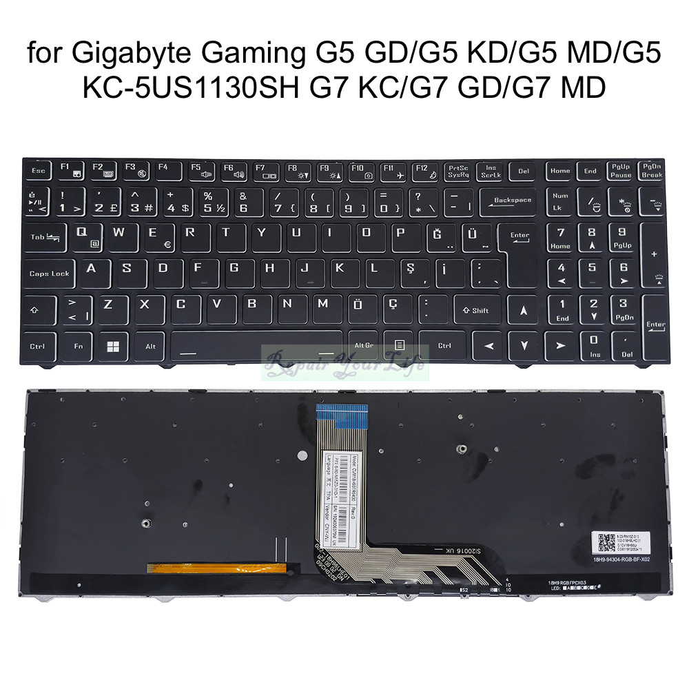 UK สเปน Backlit คีย์บอร์ดสําหรับ Gigabyte Gaming G5 GD/ G5 KD/ G5 MD/ G5 KC-5US1130SH G7 KC G7 GD G7