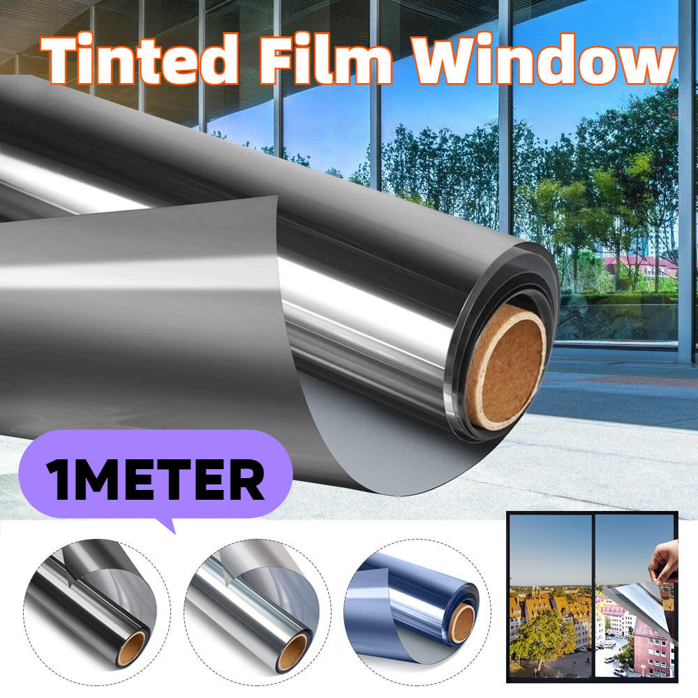 One Way Mirror Window Film UV สีความเป็นส่วนตัวสะท้อนแสงฟอยล์สติกเกอร์กระจกบ้าน