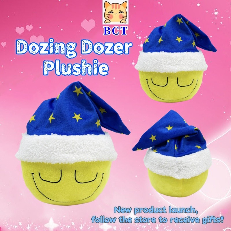 BCT✨Dozing Dozer Plushie ของเล่นสนุกเกม Plush Dozing Dozer Plushie โดย The Few,Soft สีเหลืองยิ้ม Doz
