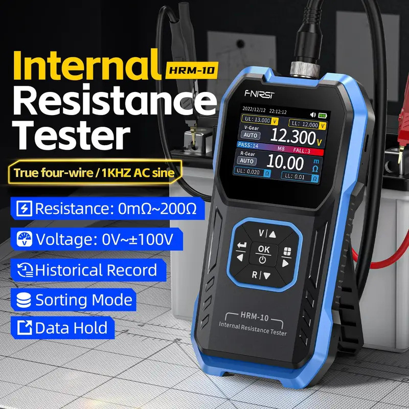 Zuji รับประกัน FNIRSI HRM-10 เครื่องทดสอบแบตเตอรี่ความต้านทานภายในแรงดันไฟฟ้า,VoltMeter,เครื่องทดสอบ