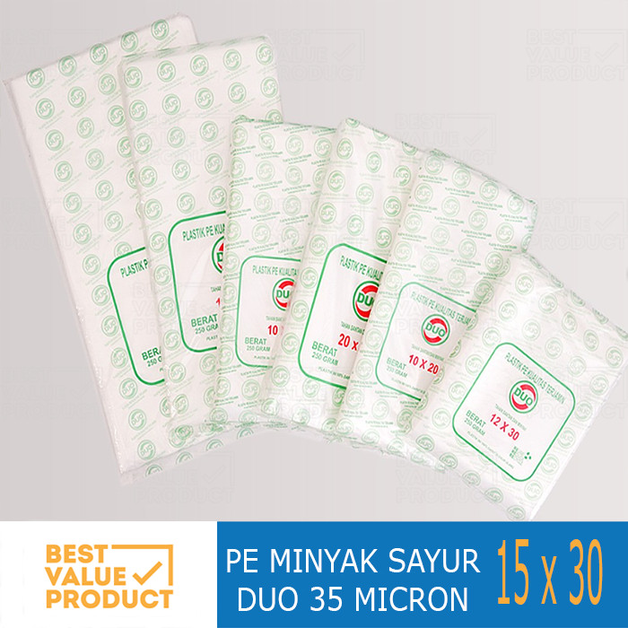 DUO 15x30 พลาสติกน้ํามัน PE / DUO ผัก PE 15 x 30