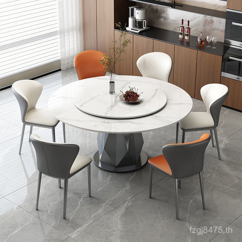 โต๊ะรับประทานอาหาร กระดานชนวน โต๊ะรับประทานอาหารที่เรียบง่าย Western Luxury โต๊ะรับประทานอาหารเก้าอี